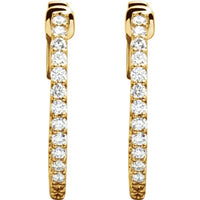 Gold 0.5 CTW Diamond Inside-Outside 19mm Hoop Earrings - Thomas Laine Jewelry