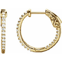 Gold 0.5 CTW Diamond Inside-Outside 19mm Hoop Earrings - Thomas Laine Jewelry