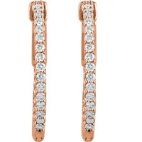 Gold 3/4 CTW Diamond Inside-Outside 23 mm Hoop Earrings - Thomas Laine Jewelry