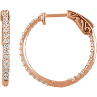 Gold 3/4 CTW Diamond Inside-Outside 23 mm Hoop Earrings - Thomas Laine Jewelry