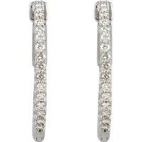 Gold 3/4 CTW Diamond Inside-Outside 23 mm Hoop Earrings - Thomas Laine Jewelry
