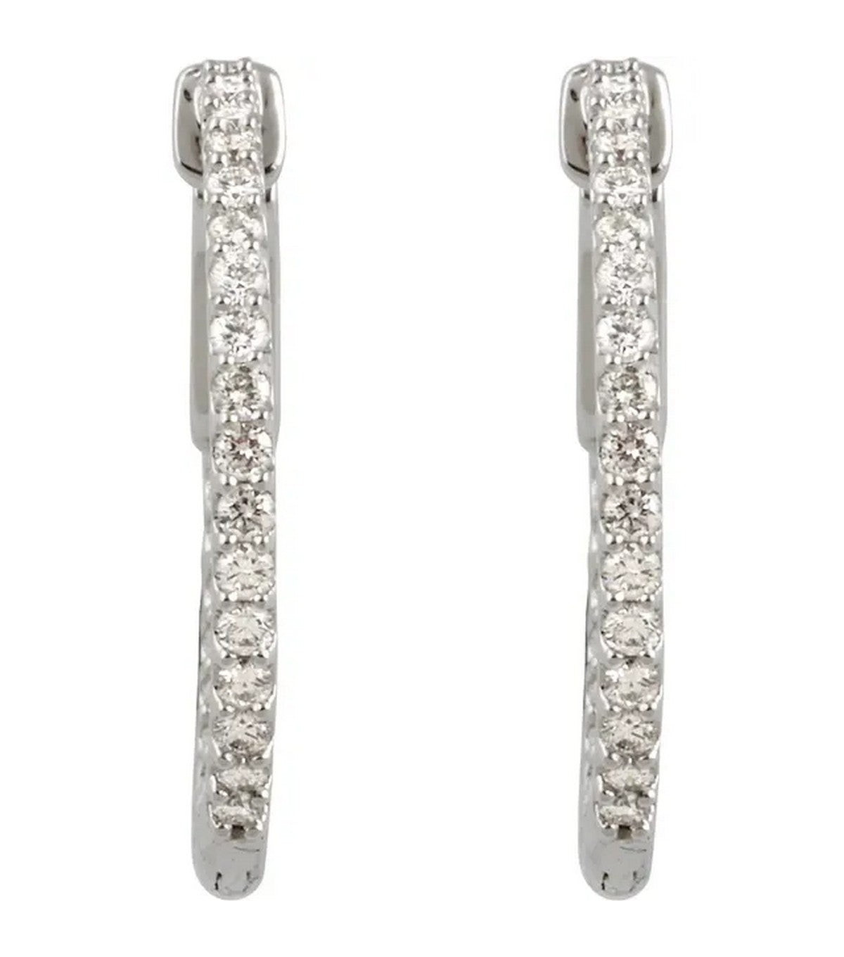 Gold 3/4 CTW Diamond Inside-Outside 23 mm Hoop Earrings - Thomas Laine Jewelry