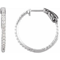 Gold 3/4 CTW Diamond Inside-Outside 23 mm Hoop Earrings - Thomas Laine Jewelry