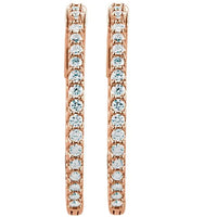 Gold 1 CTW Diamond Inside-Outside 26.5 mm Hoop Earrings - Thomas Laine Jewelry