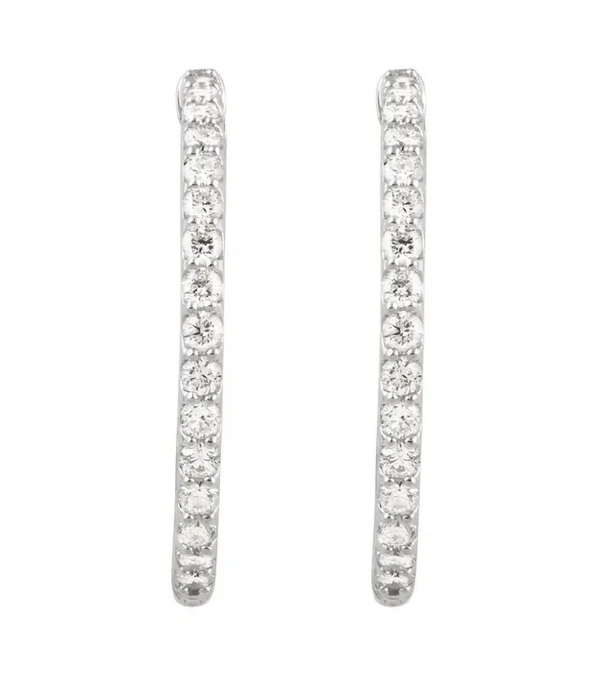 Gold 2 CTW Diamond Inside-Outside 29.5 mm Hoop Earrings - Thomas Laine Jewelry