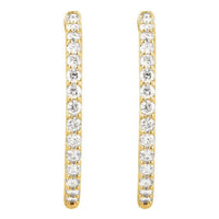Gold 2 CTW Diamond Inside-Outside 29.5 mm Hoop Earrings - Thomas Laine Jewelry