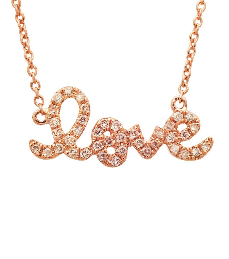 Sydney Evan Small 14K Rose Gold Diamond Love Necklace $1,045 sold by Thomas Laine Jewelry. Free Worldwide Shipping