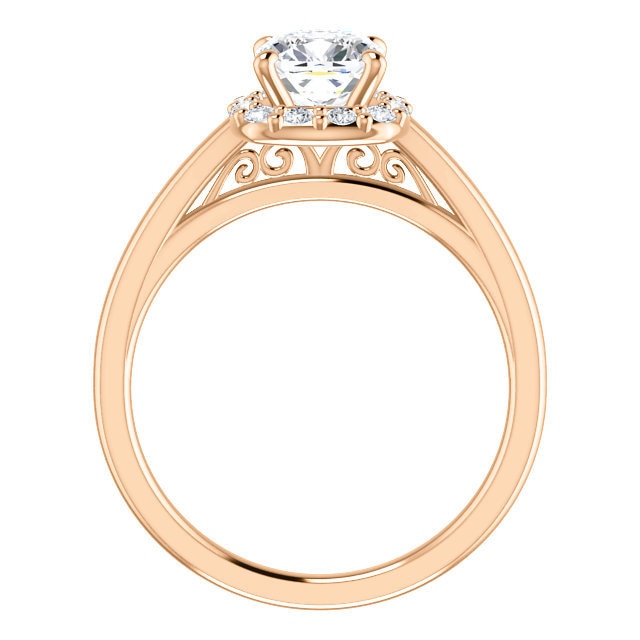 Brooks Cushion Cut Diamond Halo Engagement Ring 14K Rose Gold - Thomas Laine Jewelry