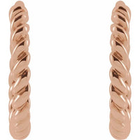 14k Gold Twisted Rope 11 mm Hoop Earrings - Thomas Laine Jewelry