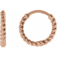 14k Gold Twisted Rope 11 mm Hoop Earrings - Thomas Laine Jewelry