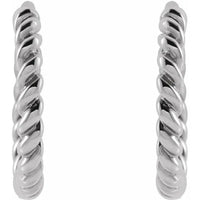 14k Gold Twisted Rope 11 mm Hoop Earrings - Thomas Laine Jewelry