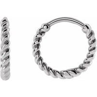 14k Gold Twisted Rope 11 mm Hoop Earrings - Thomas Laine Jewelry