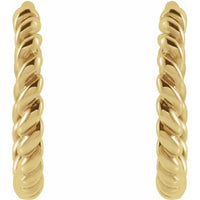 14k Gold Twisted Rope 11 mm Hoop Earrings - Thomas Laine Jewelry