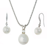 White South Sea Pearl and Diamond Set - Thomas Laine Jewelry