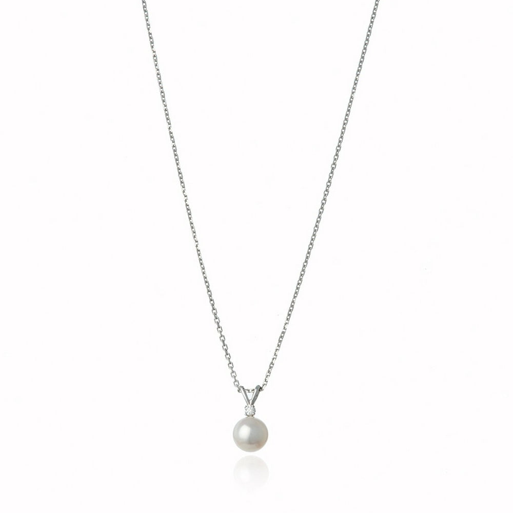Akoya Pearl and Diamond Necklace - Thomas Laine Jewelry