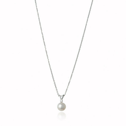 Akoya Pearl and Diamond Necklace - Thomas Laine Jewelry