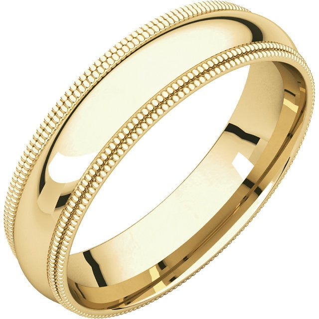 5mm Double Milgrain Comfort Fit Wedding Band - Thomas Laine Jewelry