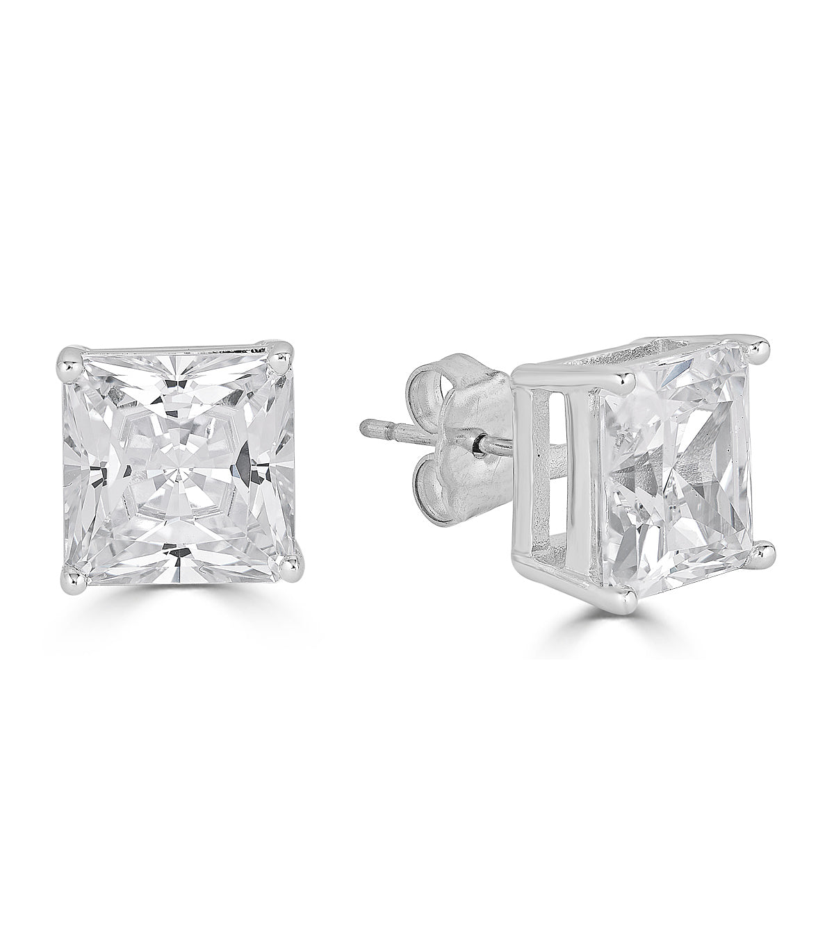 Lucille Princess Cut Stud Earrings - Thomas Laine Jewelry