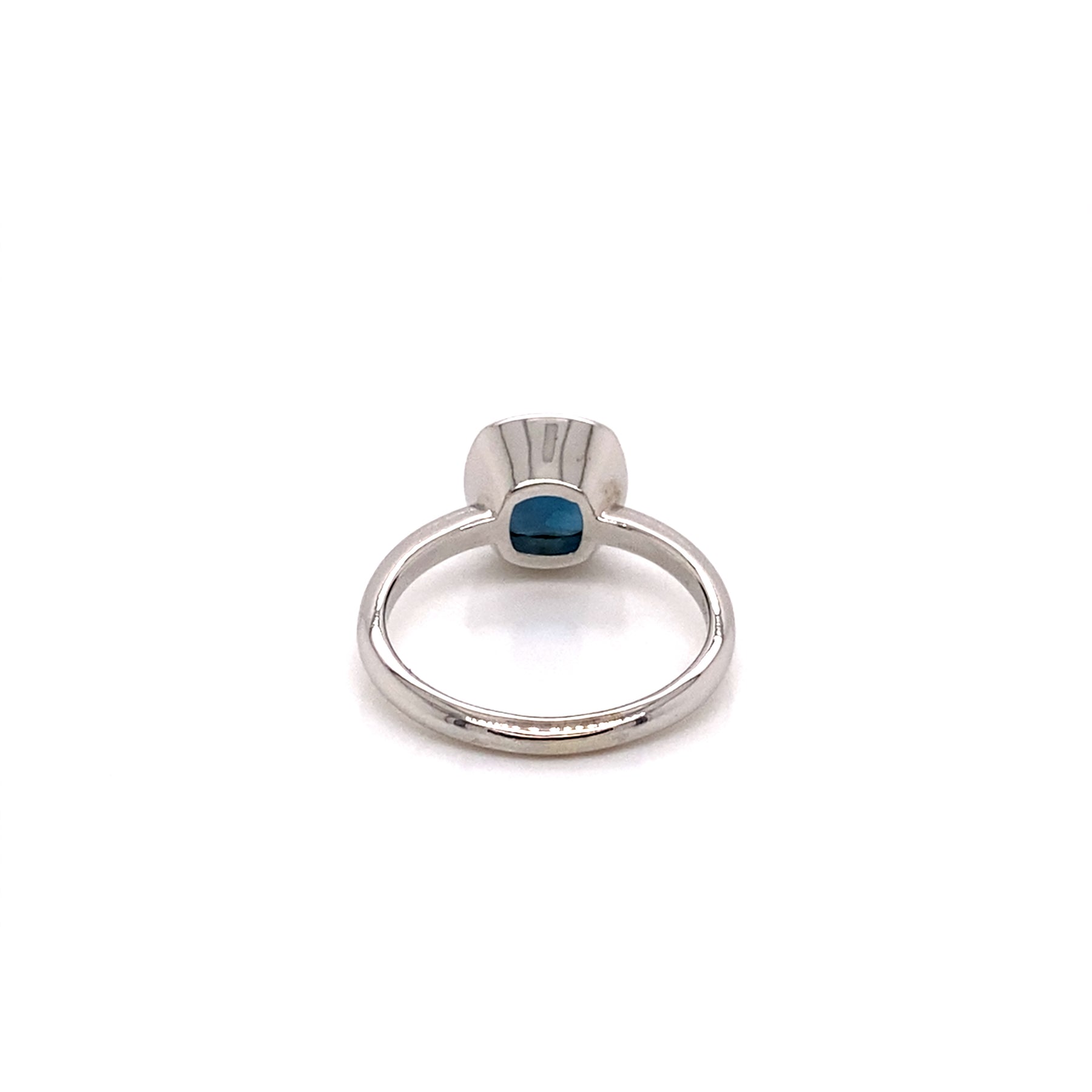 14K White Gold Cushion Cut London Blue Topaz Ring - Alternate view 