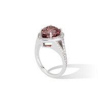 Pear Cut Pink Tourmaline Split Shank Engagement Ring - Thomas Laine Jewelry