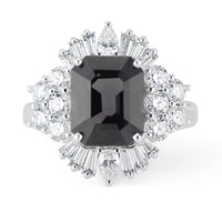 18k LOLA Deco Inspired Black Spinel and Diamond Ring - Thomas Laine Jewelry