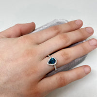 Teal Blue Montana Sapphire - Pear Shaped -Alternative Engagement Ring
