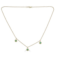 14K Yellow Gold Bezel Set Emerald Drop Neckace - Thomas Laine Jewelry