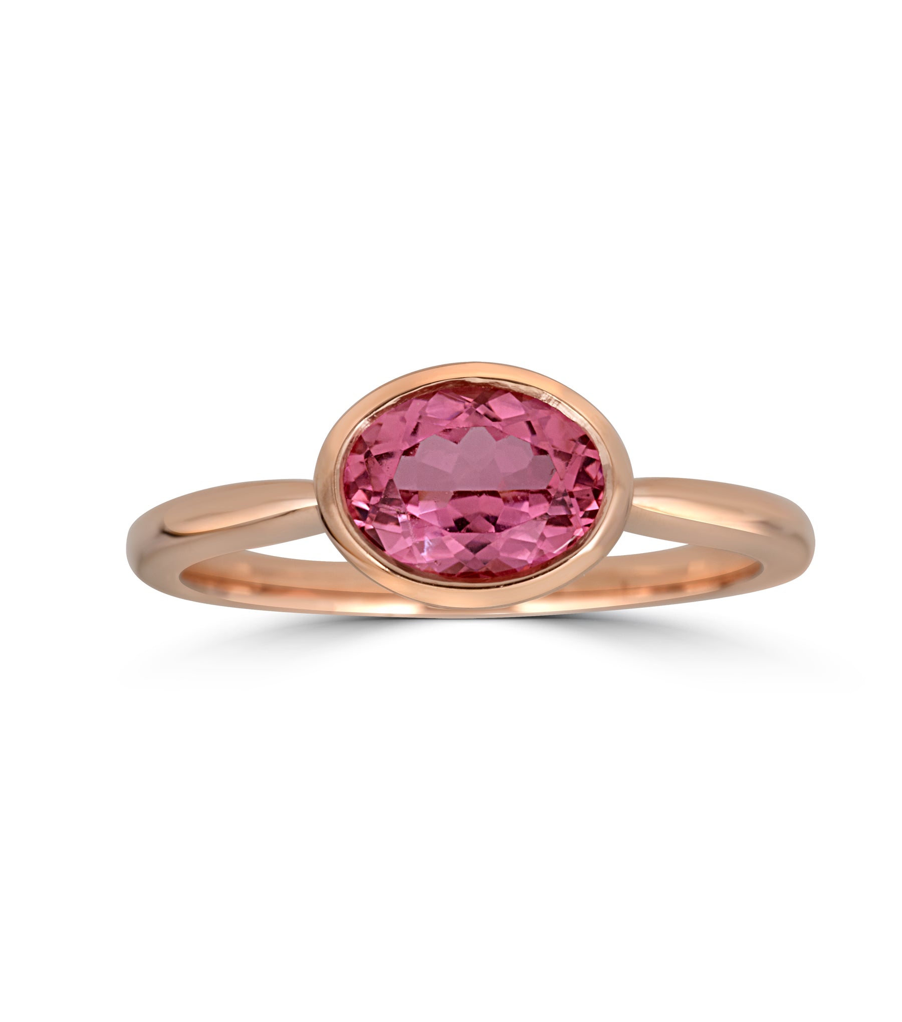 Oval Horizontal Bezel Ring - Thomas Laine Jewelry