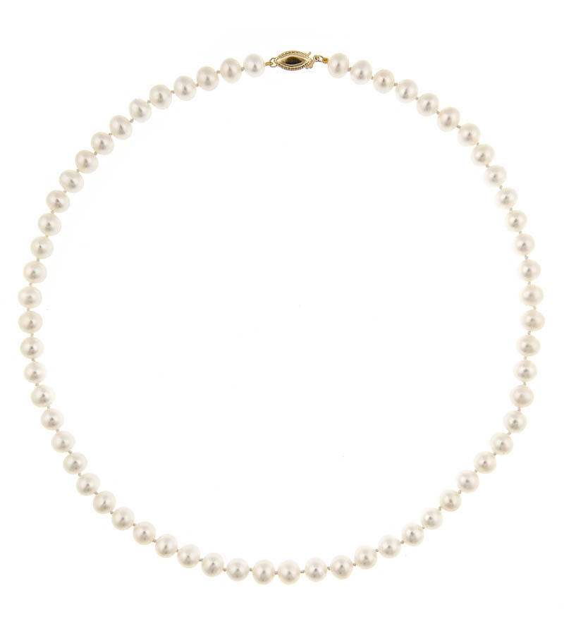 Classic Pearl Set - Earrings and Necklace 6.5-7mm - Thomas Laine Jewelry