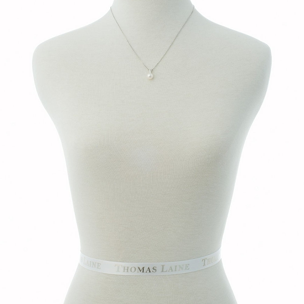 Akoya Pearl and Diamond Necklace - Thomas Laine Jewelry