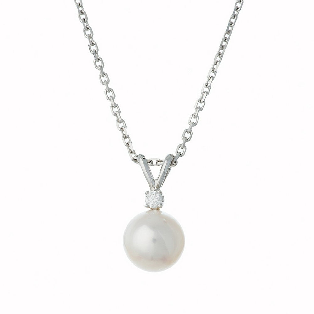 Akoya Pearl and Diamond Necklace - Thomas Laine Jewelry