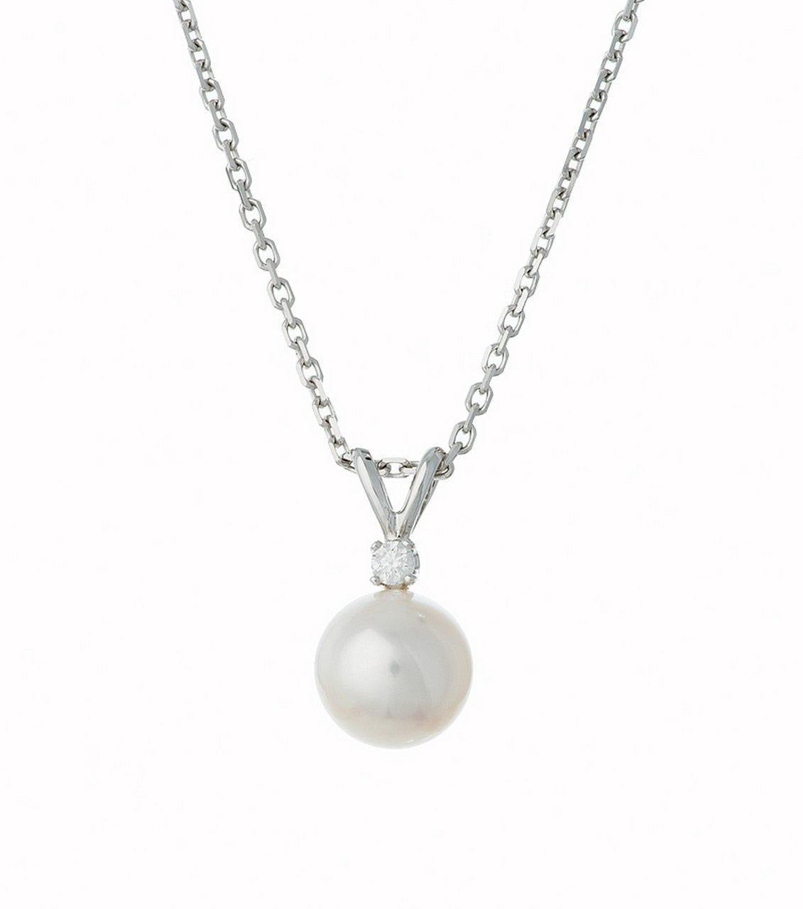 Akoya Pearl and Diamond Necklace - Thomas Laine Jewelry