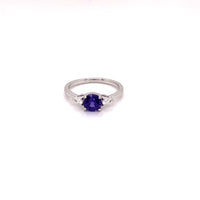 1.11ct Purple Sapphire 3 Stone Ring