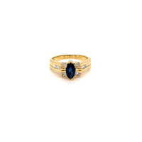 Video Vintage 18kt Yellow Gold Marquise Sapphire and Diamond Ring