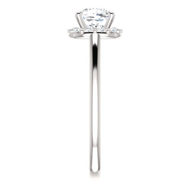Brooks 14K White Gold Cushion Cut Diamond Halo Engagement Ring - Thomas Laine Jewelry