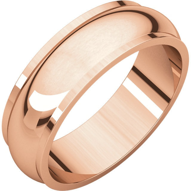 6mm Half Round Edge Wedding Band - Thomas Laine Jewelry