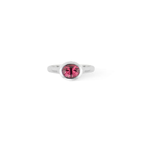 Pink Tourmaline Oval Horizontal Diamond Bezel Set Ring - Thomas Laine Jewelry