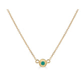 14k Yellow Gold Single Stone Emerald Bezel Dome Pendant Necklace - an embodiment of quiet luxury and effortless chic.