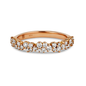 18K Rose Gold Diamond Band  with round brilliant diamonds- Thomas Laine Jewelry