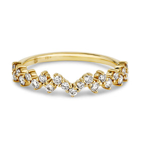 18k  Yellow Gold Heartbeat Diamond Ring - Thomas Laine Jewelry