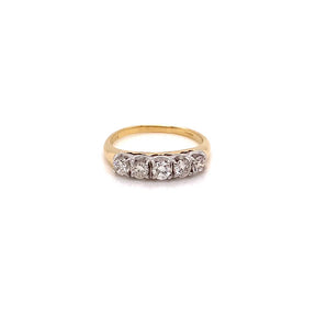 Video  Vintage 14k Yellow Gold 5 Stone ring 
