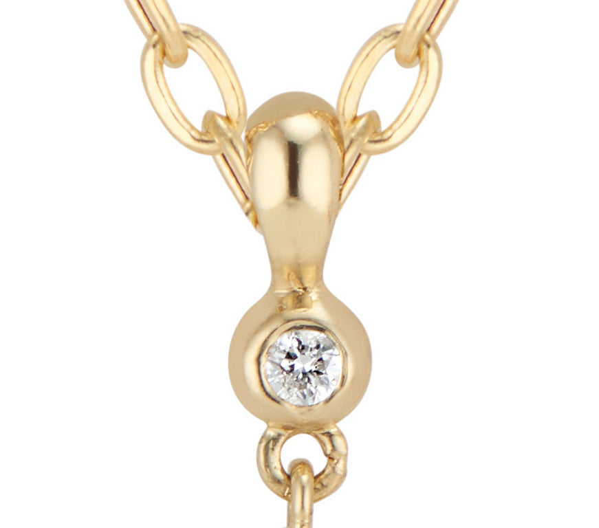 Bezel set diamond detail - 14k large baroque pearl pendant