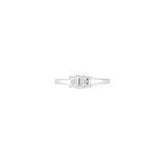 Vintage 14K White Gold 3 Stone Emerald Cut Diamond Engagement ring