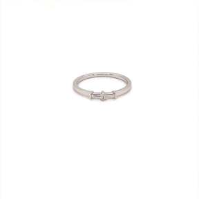 18k White Gold  Skinny Double Baguette ring