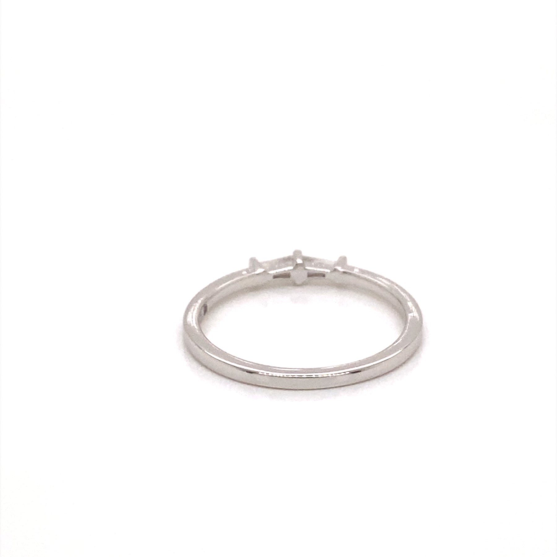 Alternate View of 18k  White Gold Skinny Double Baguette Ring