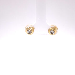 14K Yellow 1/3 CTW Natural Diamond Domed Stud Earrings 