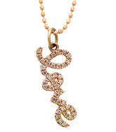Small Gold and Diamond Love Pendant Necklace - Thomas Laine Jewelry