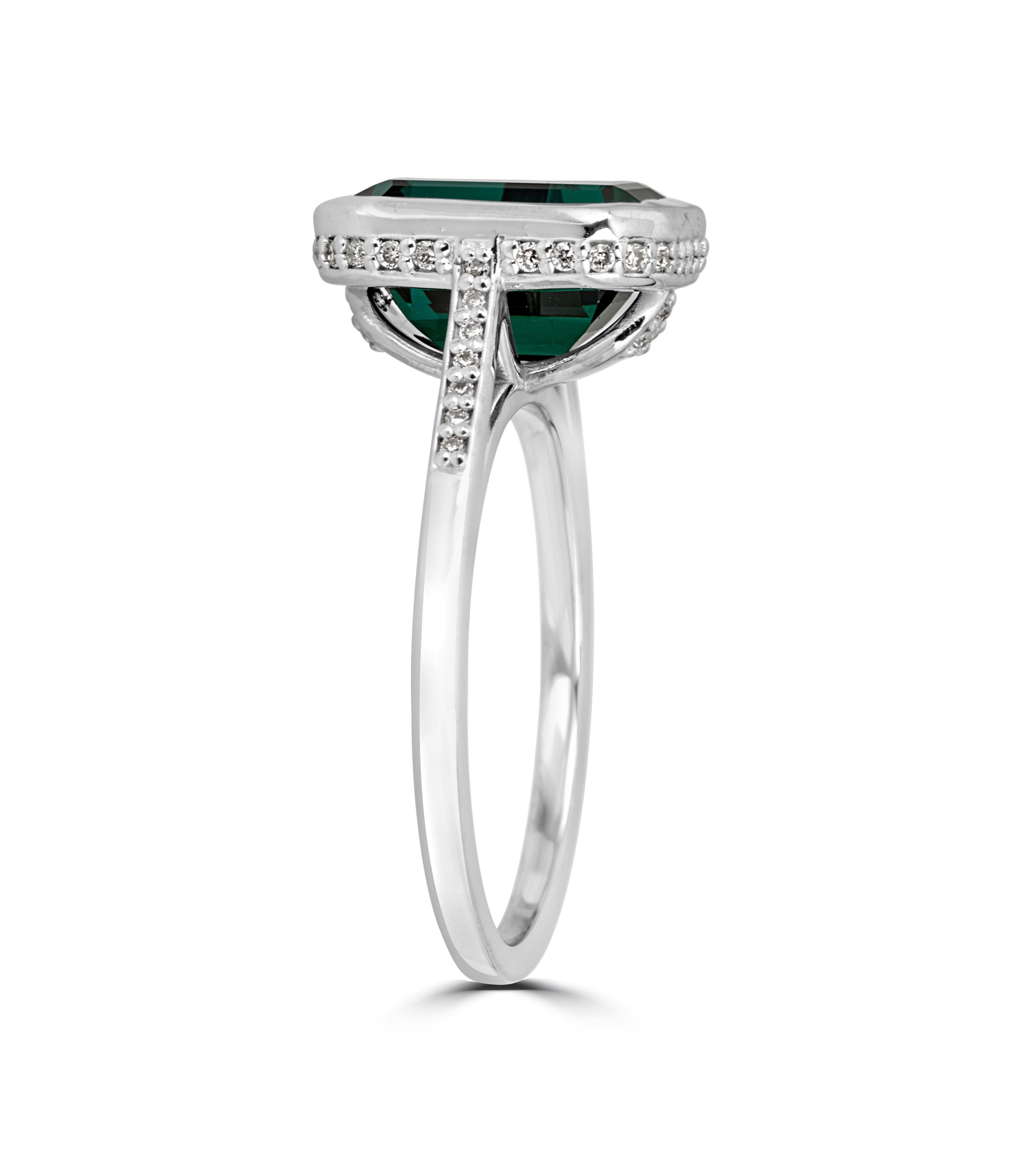 Green Tourmaline Emerald Cut Ring - Thomas Laine Jewelry
