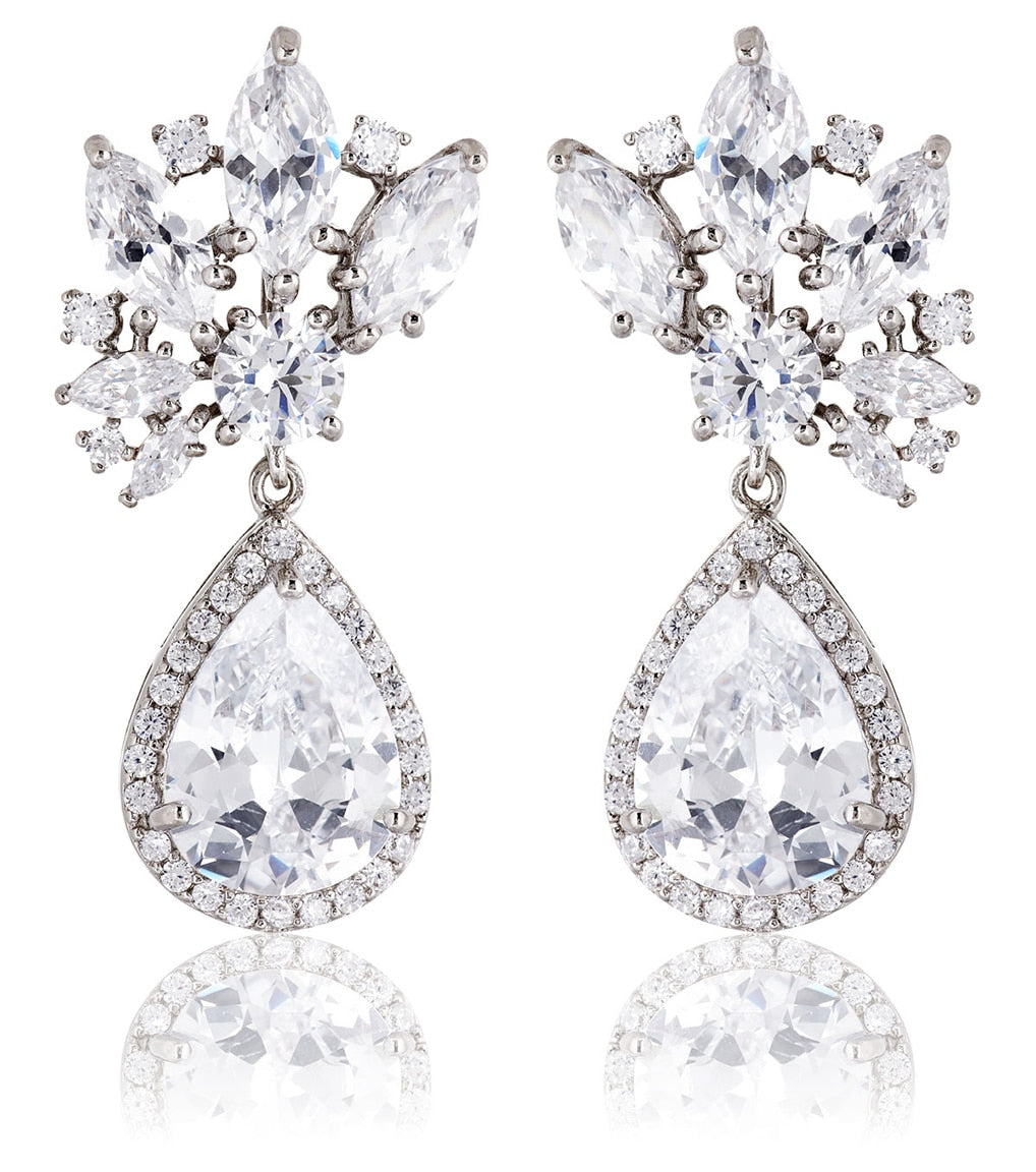 Marquise Burst Teardrop Earrings - Thomas Laine Jewelry