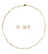 Classic Pearl Set - Earrings and Necklace 6.5-7mm - Thomas Laine Jewelry